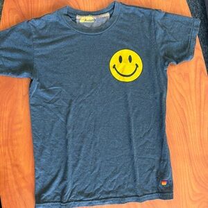 Aviator Nation  Blue Smiley Face T-Shirt